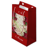 Bourgogne Rode Rustieke Rozen Elegant Land Klein Cadeauzakje (Voorkant Gekanteld)