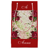 Bourgogne Rode Rustieke Rozen Elegant Land Klein Cadeauzakje (Voorkant)