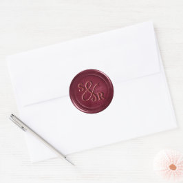 Bourgogne Rode wax seal sticker met initialen