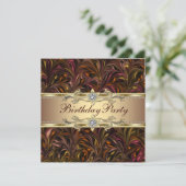 Bourgogne Rode Wijn Gouden Verjaardag Uitnodiging (Staand voorkant)