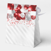 Bourgogne Rode Zilveren Ballon Glitter Favor Verja Bedankdoosjes (Achterkant)