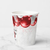 Bourgogne Rode Zilveren Ballon Glitter Favor Verja Papieren Bekers (Achterkant)