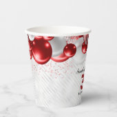 Bourgogne Rode Zilveren Ballon Glitter Favor Verja Papieren Bekers (Voorkant)