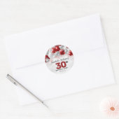 Bourgogne Rode Zilveren Ballon Glitter Favor Verja Ronde Sticker (Envelop)