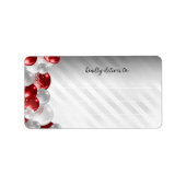 Bourgogne Rode Zilveren Ballon Glitter Verjaardag Etiket (Voorkant)