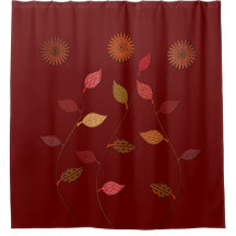 Bourgogne rood blad douchegordijn