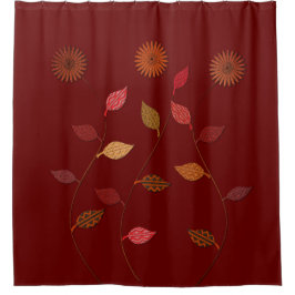 Bourgogne rood blad douchegordijn