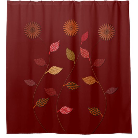 Bourgogne rood blad douchegordijn (Voorkant)