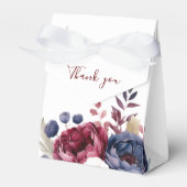 Bourgogne Rood blos roze bloemenbruiloft waterverf Bedankdoosjes (Voorkant Zijde)