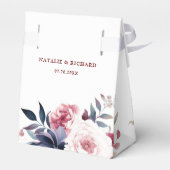 Bourgogne Rood blos roze bloemenbruiloft waterverf Bedankdoosjes (Achterkant)