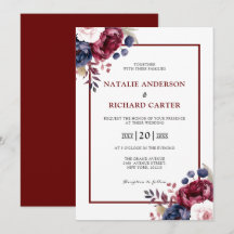 Bourgogne Rood blos roze bloemenbruiloft waterverf