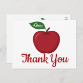 Bourgogne Rood Dank u Apple Rustic Wedding Party Briefkaart (Voorkant / Achterkant)