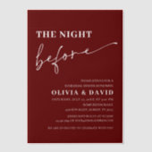 Bourgogne rood de avond voor het repetitiediner vellum uitnodigingen (Voorkant)