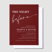 Bourgogne rood de avond voor het repetitiediner vellum uitnodigingen (Offset)