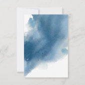 Bourgogne Rood en Blauw Bloemen en Waterverf RSVP Kaartje (Achterkant)