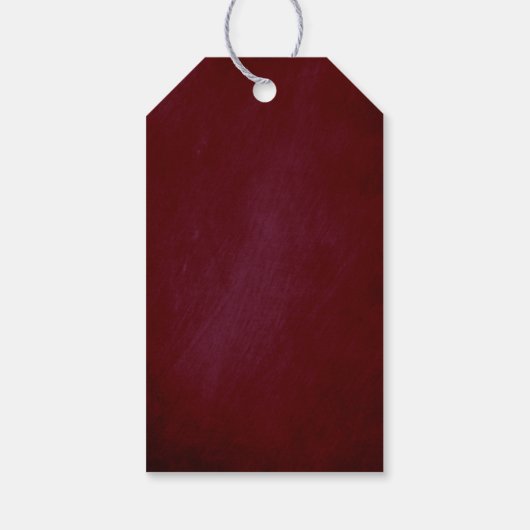 Bourgogne Rood en Blush Roze Bloemen Levendig Cadeaulabel (Achterkant)