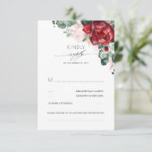 Bourgogne Rood en Blush Roze Elegant RSVP Kaartje (Staand voorkant)