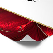 Bourgogne Rood en Goud Bloemen Huwelijk Welkom Tek Poster (Hoek)