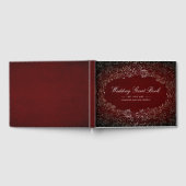 Bourgogne Rood en Goud Bloemen Vintage Bruiloft Gastenboek (Volledig)