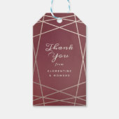 Bourgogne Rood en Goud Dank U Gift Label Cadeaulabel (Voorkant)
