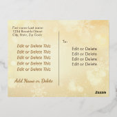 Bourgogne Rood en Goud Holly Cross Foto Lijst Teks Folie Feestdagen Briefkaart (Achterkant)