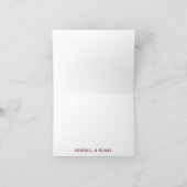 Bourgogne Rood en Goud Minimalist Dank u Kaart (Binnen)