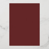 Bourgogne rood en goud | Modern Luxe 40ste verjaar Folie Uitnodiging (Achterkant)