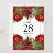 Bourgogne Rood en Goud Rozen Tafelnummer (Voorkant)