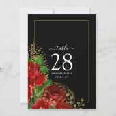 Bourgogne Rood en Goud Rozen Tafelnummer (Achterkant)