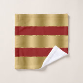 Bourgogne rood en luxe gouden strepen patroon bad handdoek (Wasdoekje)