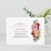 Bourgogne Rood en Sinaasappel Bloemen Chic Sweet S Kaart (Staand voorkant)