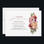 Bourgogne Rood en Sinaasappel Bloemen Chic Sweet S Kaart<br><div class="desc">Elegante herfst verjaardagsuitnodigingen - Sweet 16th. Deze feestelijke tieners verjaardagsfeestuitnodigingen met bordeaux rood,  stoffig roos,  verbrande sinaasappels bloemen en gewaagde marsala kalligrafische scriptwoorden - Sweet Sixteen</div>