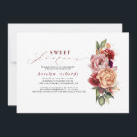 Bourgogne Rood en Sinaasappel Bloemen Chic Sweet S Kaart<br><div class="desc">Elegante herfst verjaardagsuitnodigingen - Sweet 16th. Deze feestelijke tieners verjaardagsfeestuitnodigingen met bordeaux rood,  stoffig roos,  verbrande sinaasappels bloemen en gewaagde marsala kalligrafische scriptwoorden - Sweet Sixteen</div>
