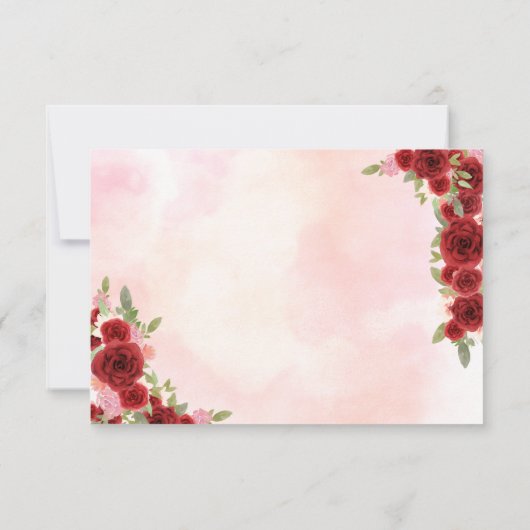 Bourgogne Rood Goud Bloemen Prinses Quinceañera Save The Date (Achterkant)