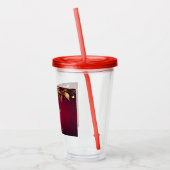 Bourgogne Rood Goud Bloemen Vakantie Acryl Tumbler Acryl Drinkbeker (Links)