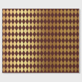 Bourgogne rood goud geometrie schaakbord diamant g cadeaupapier (Vlak)