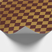 Bourgogne rood goud geometrie schaakbord diamant g cadeaupapier (Hoek)
