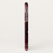 Bourgogne Rood Goud Glitter Agaat Edelsteen Monogr Case-Mate iPhone Case (Achterkant/links)