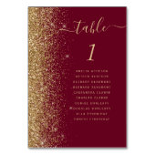 Bourgogne rood goud glitter bruiloft kaart (Voorkant)