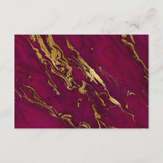 Bourgogne Rood Goud Marmeren bruiloft Details Informatiekaartje (Achterkant)