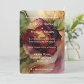 Bourgogne Rood Goud Roos Bloemen Huwelijk II Kaart (Staand voorkant)