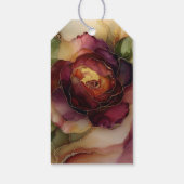 Bourgogne Rood Goud Roos Floral Vrijgezellenfeest Cadeaulabel (Achterkant)