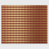 Bourgogne rood goud Royal Chessboard Diamond Cut Cadeaupapier (Vlak)