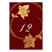 Bourgogne rood gouden krans Verticaal Tafelnummer (Achterkant)