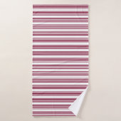 Bourgogne rood met wit vijfstrips badhanddoek (Badhanddoek)