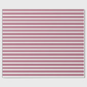 Bourgogne rood met wit vijfstrips cadeaupapier (Vlak)