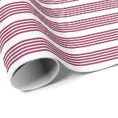 Bourgogne rood met wit vijfstrips cadeaupapier (Rol Hoek)