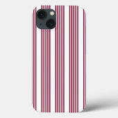 Bourgogne rood met wit vijfstrips Case-Mate iPhone case (Achterkant)
