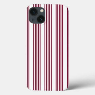 Bourgogne rood met wit vijfstrips Case-Mate iPhone case
