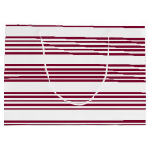 Bourgogne rood met wit vijfstrips groot cadeauzakje (Achterkant)